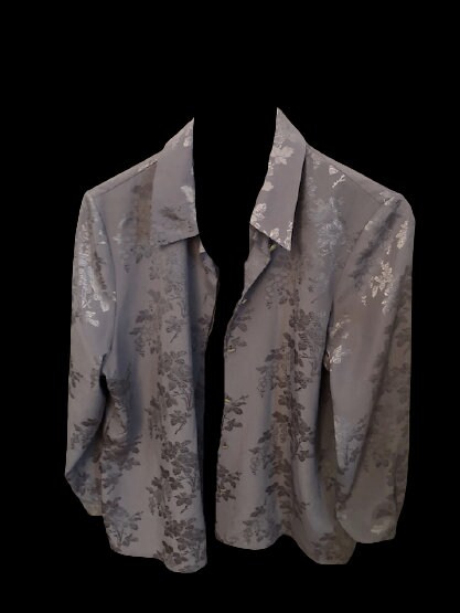 silver grey satin blouse