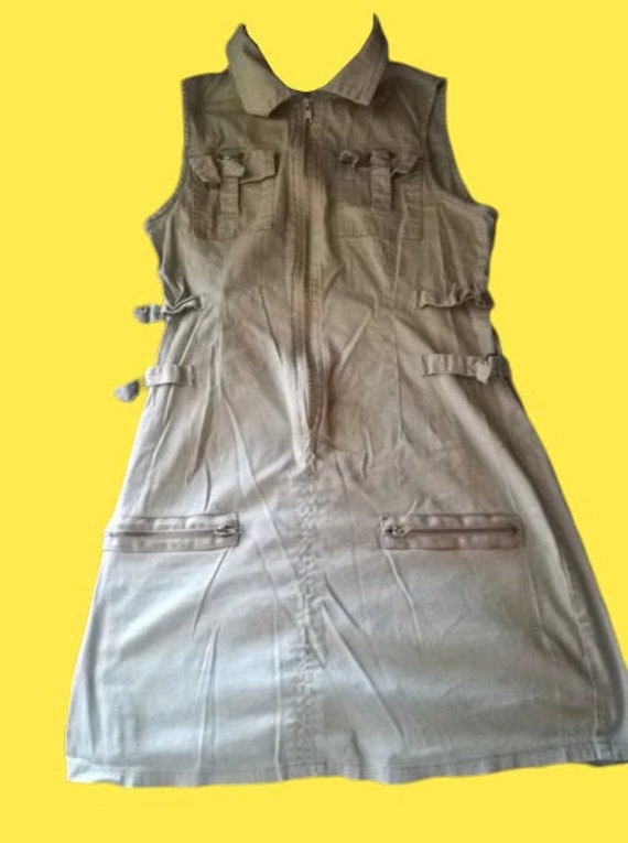 Beige Tank Buckle Dress S