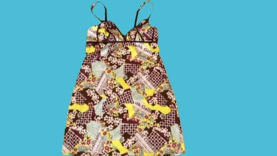 newspaper print dress pink