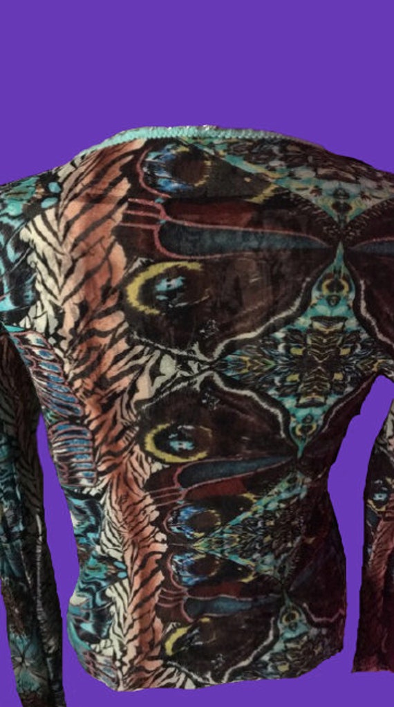KENZO Multicolor Tiger and Butterflies Print Mesh