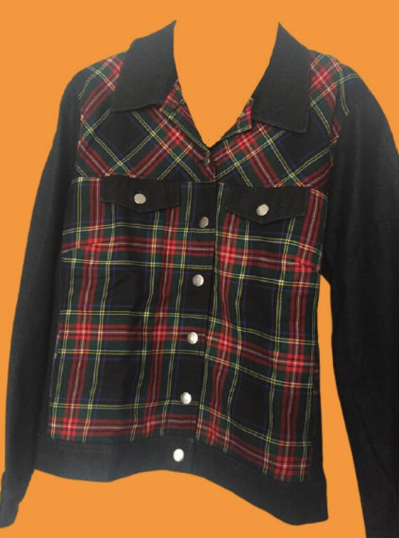 Black and Red Tartan Jacket L