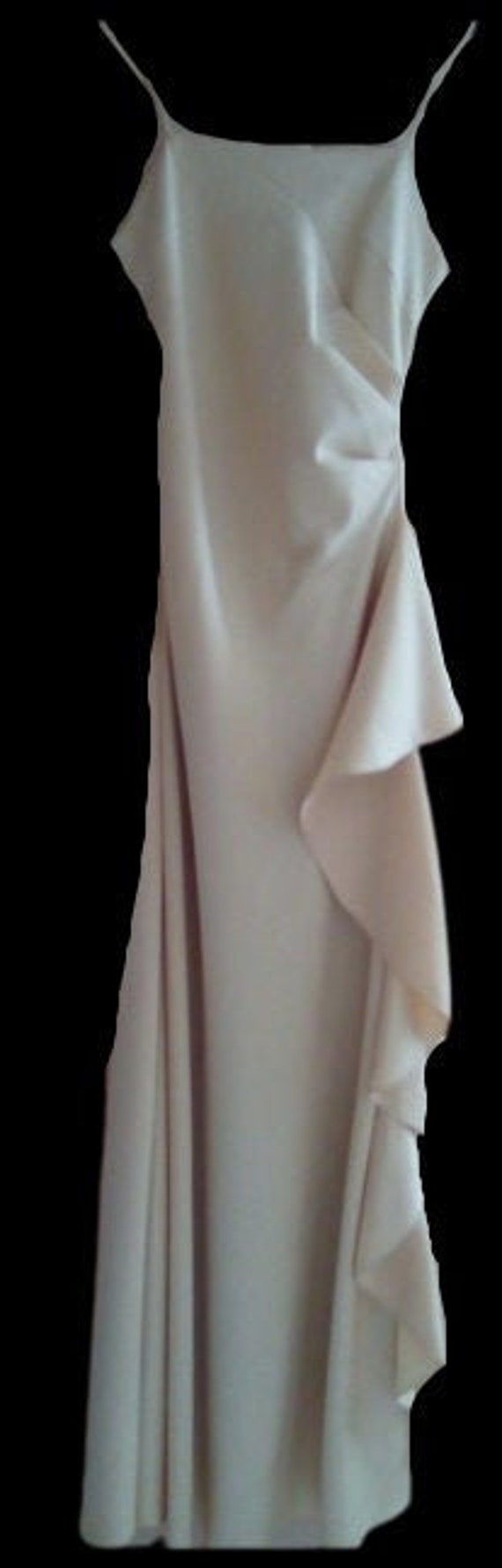 Beige Satin Long Tank Dress M