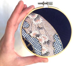 Vintage kimono wall hanging - tondo 10cm