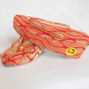 Vintage zori with bells - traditional Japanese shoes for kids