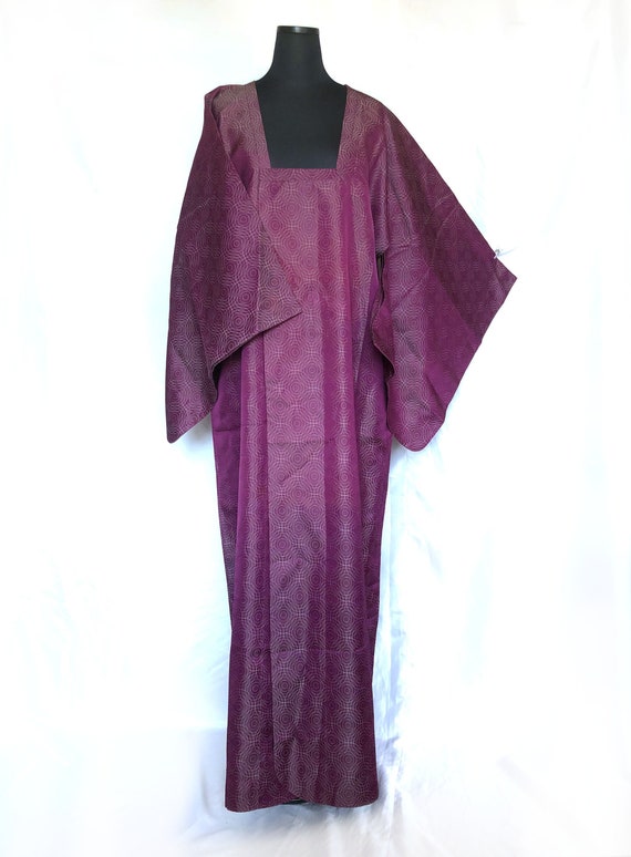 Traditional Japanese kimono long coat michiyuki -… - image 1