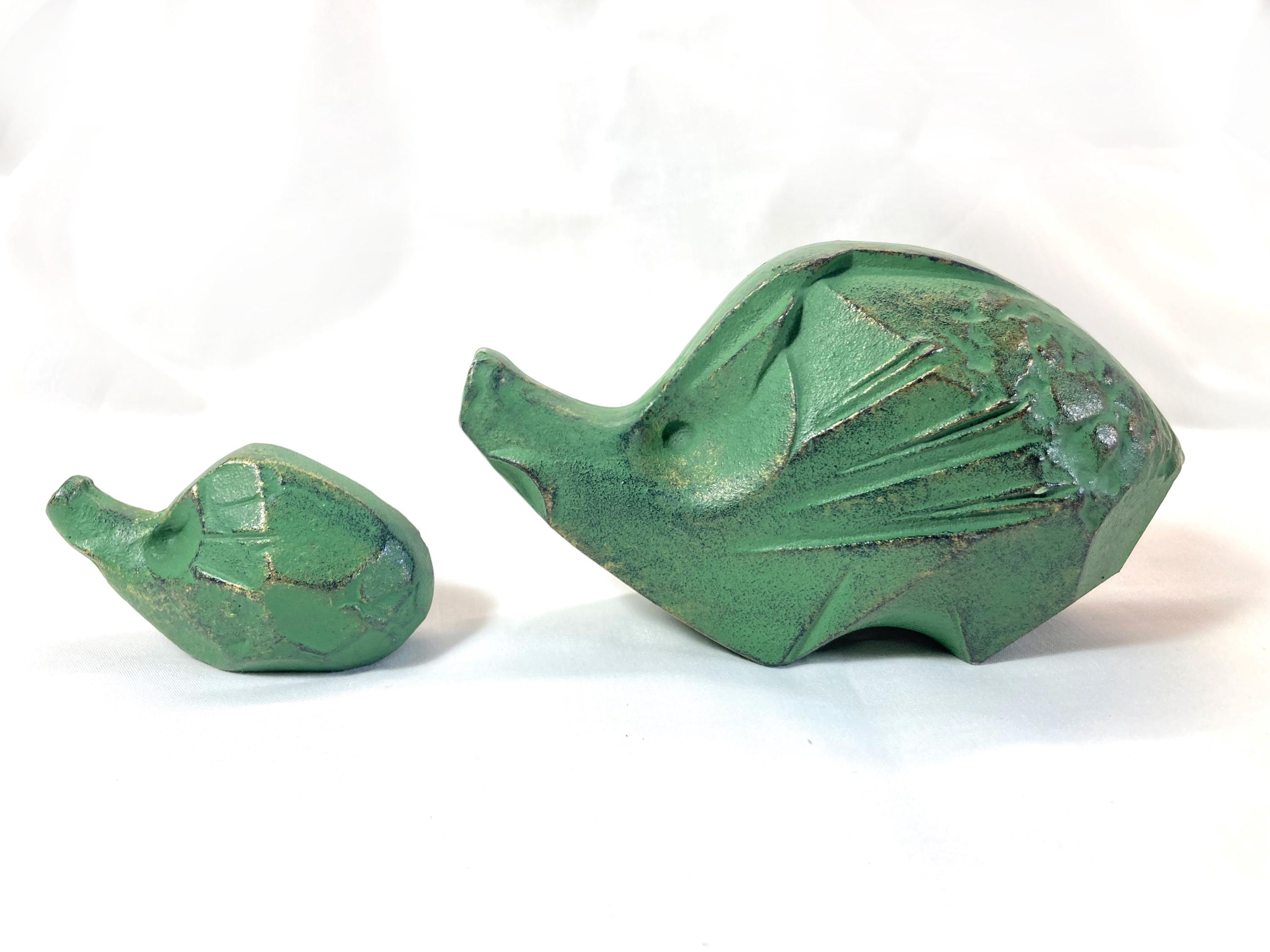 文創 古陶片リメイク 十二支ペンダント〈亥・イノシシ〉 ヴィンテージの十二支の鉄鋳物像 - イノシシ2頭セット - Etsy 日本