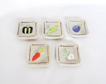 Miniature plates - Japanese vegetables (set of 5)