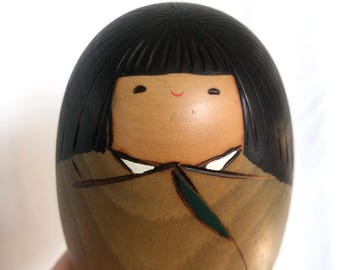卯三郎作の繊細な花模様がかわいい木製こけし - Etsy 日本