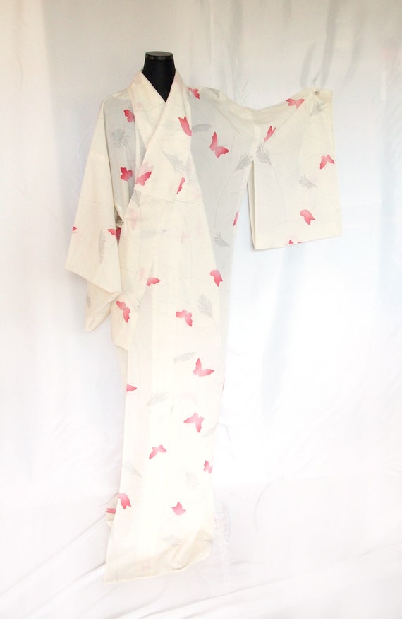Authentic Japanese summer kimono - see through ivo