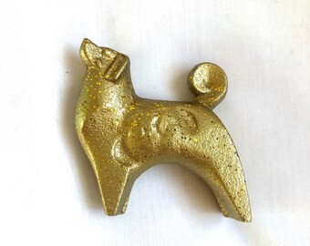 Miniature iron cast paperweight - golden zodiac animals