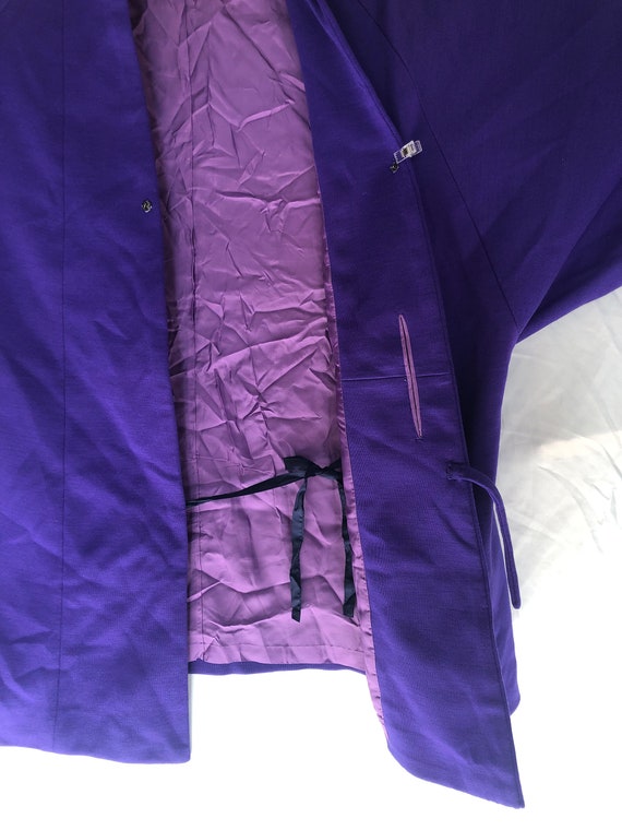 Japanese kimono coat - knitted vivid purple jacket - image 4