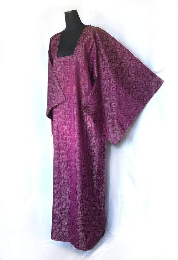 Traditional Japanese kimono long coat michiyuki -… - image 2