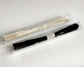 Silk obijime - thin belt with tassels - plain black or white