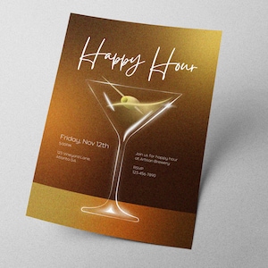 Aanpasbare sjabloon voor happy hour-uitnodigingskaart