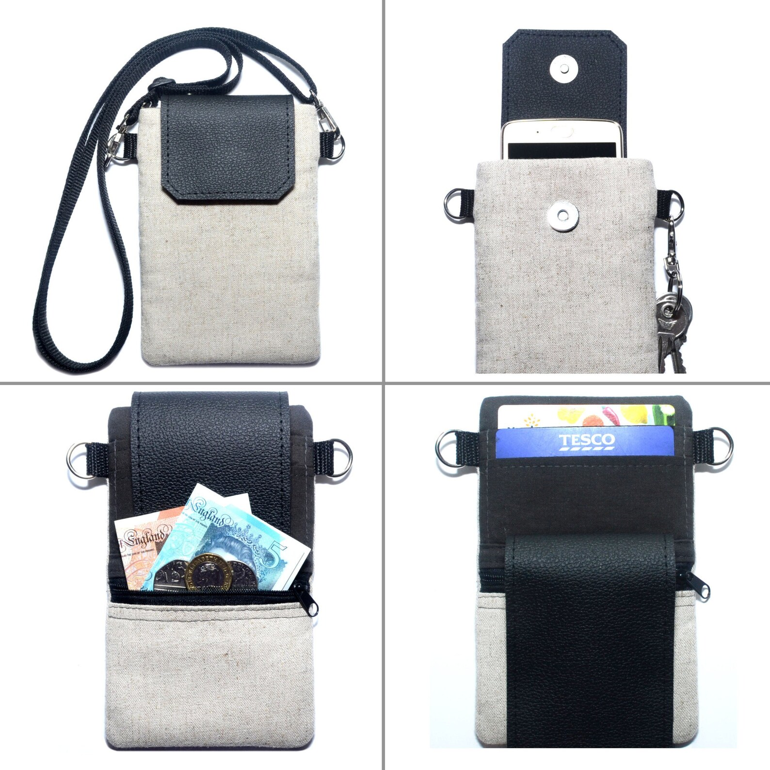 Linen Mini Crossbody Phone Bag Smartphone Handbag iPhone Etsy