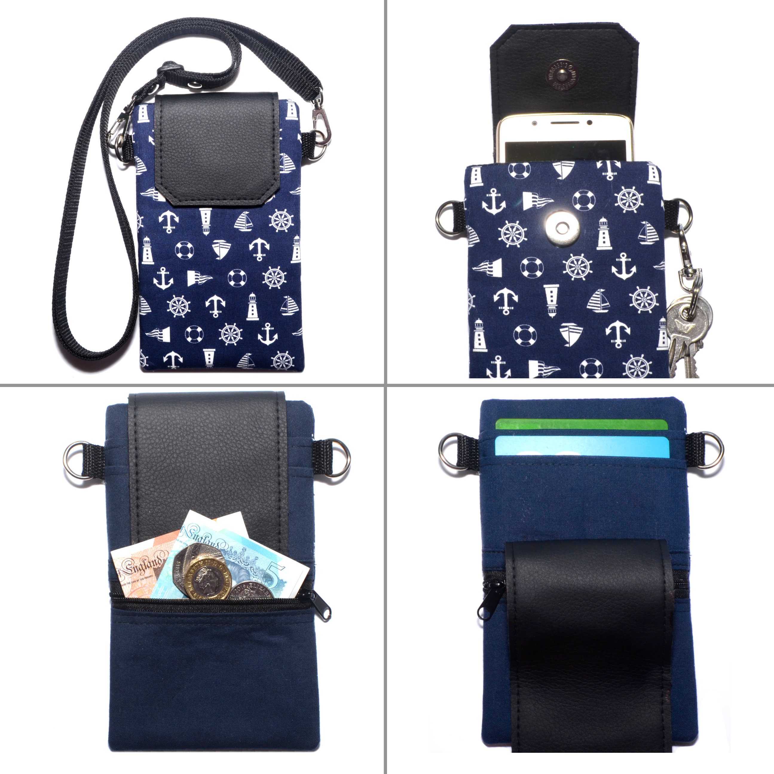 Seaside Crossbody Phone Bag Smartphone Shoulder Purse Navy | Etsy