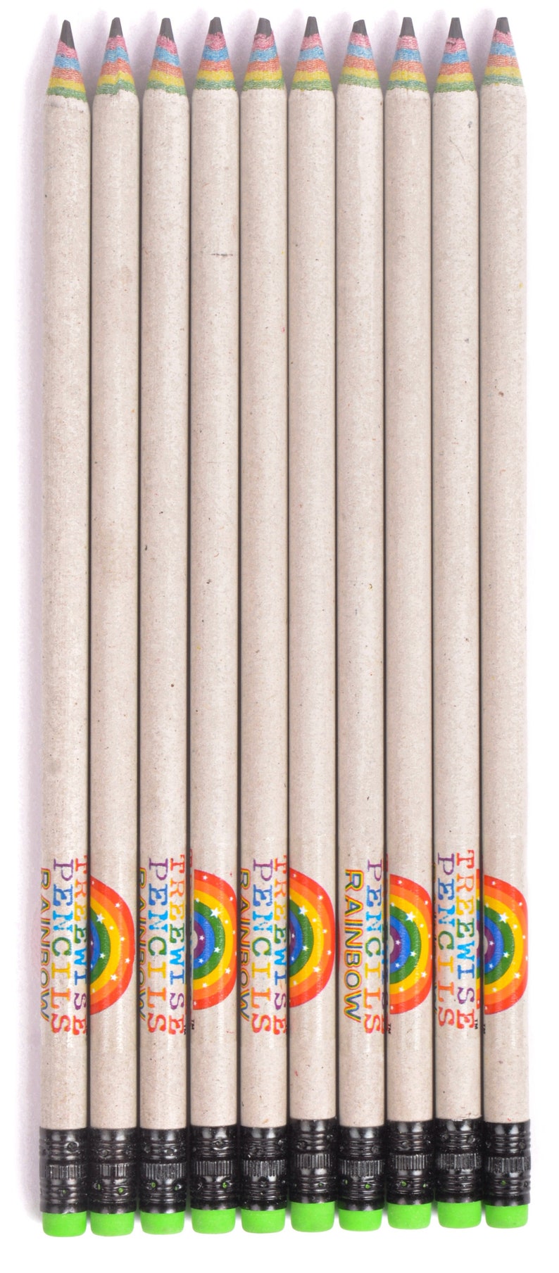 Eco Friendly Recycled Paper Rainbow Pencils HB Party bag filler Party favour Birthday gift Goody bag filler Vegan Gift for Kids image 4