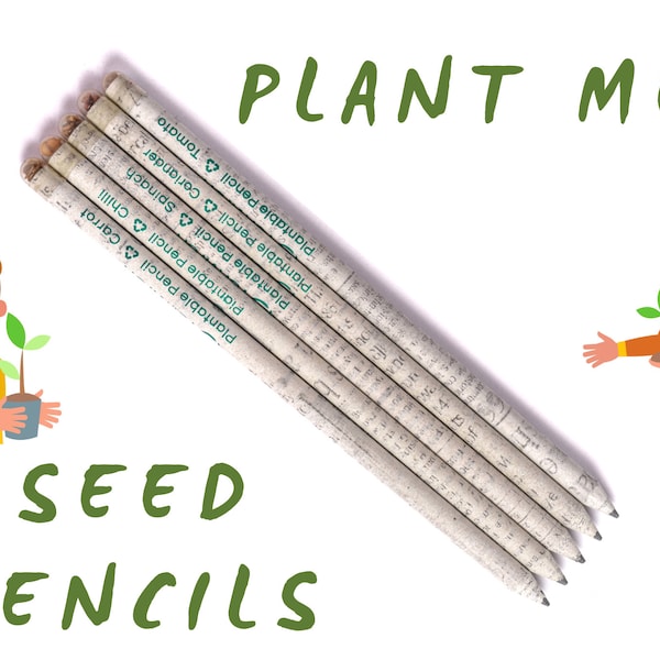 Plantable Recycled & Wood-Free HB Pencils with Seeds | Eco Friendly Gift | Gift for kids | Plastic Free | Recycle gift | Back to School