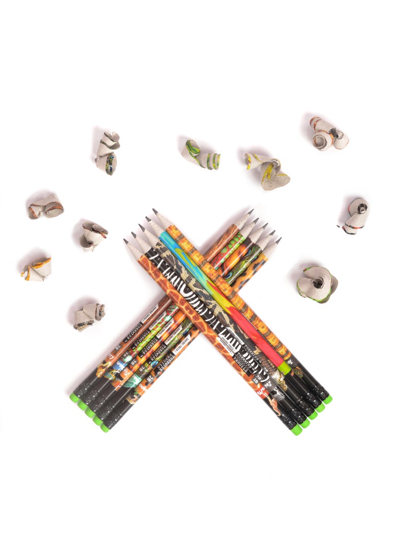 Eco Friendly Recycled Wildlife HB Pencils. Party bag filler, favour, Gift for Kids, Birthday, Handmade, Plastic & Tree Free, Teacher Gift image 7