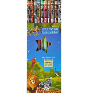Eco Friendly Recycled Wildlife HB Pencils. Party bag filler, favour, Gift for Kids, Birthday, Handmade, Plastic & Tree Free, Teacher Gift image 4