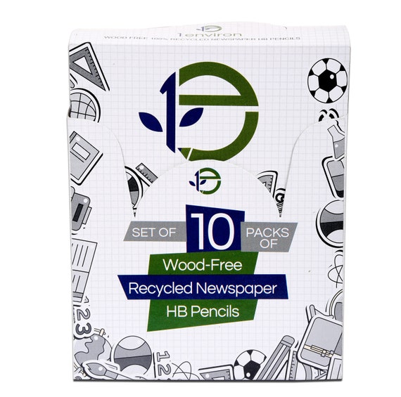 Pack of 3 100% Recycled and Sustainable Pencils for Sketching and Gifts 