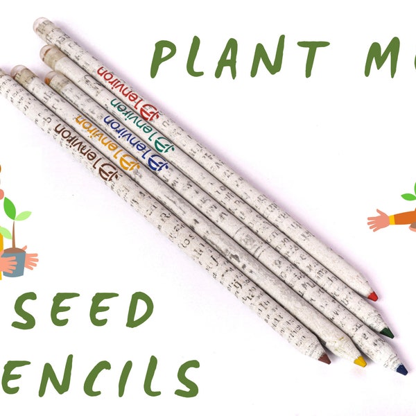 Crayons de couleur plantables recyclés et sans bois avec graines | Cadeau écologique | Cadeau pour les enfants | Fait à la main | Sans plastique | Arbre gratuit | Végétalien