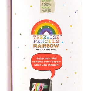 Eco Friendly Recycled Paper Rainbow Pencils HB Party bag filler Party favour Birthday gift Goody bag filler Vegan Gift for Kids image 5