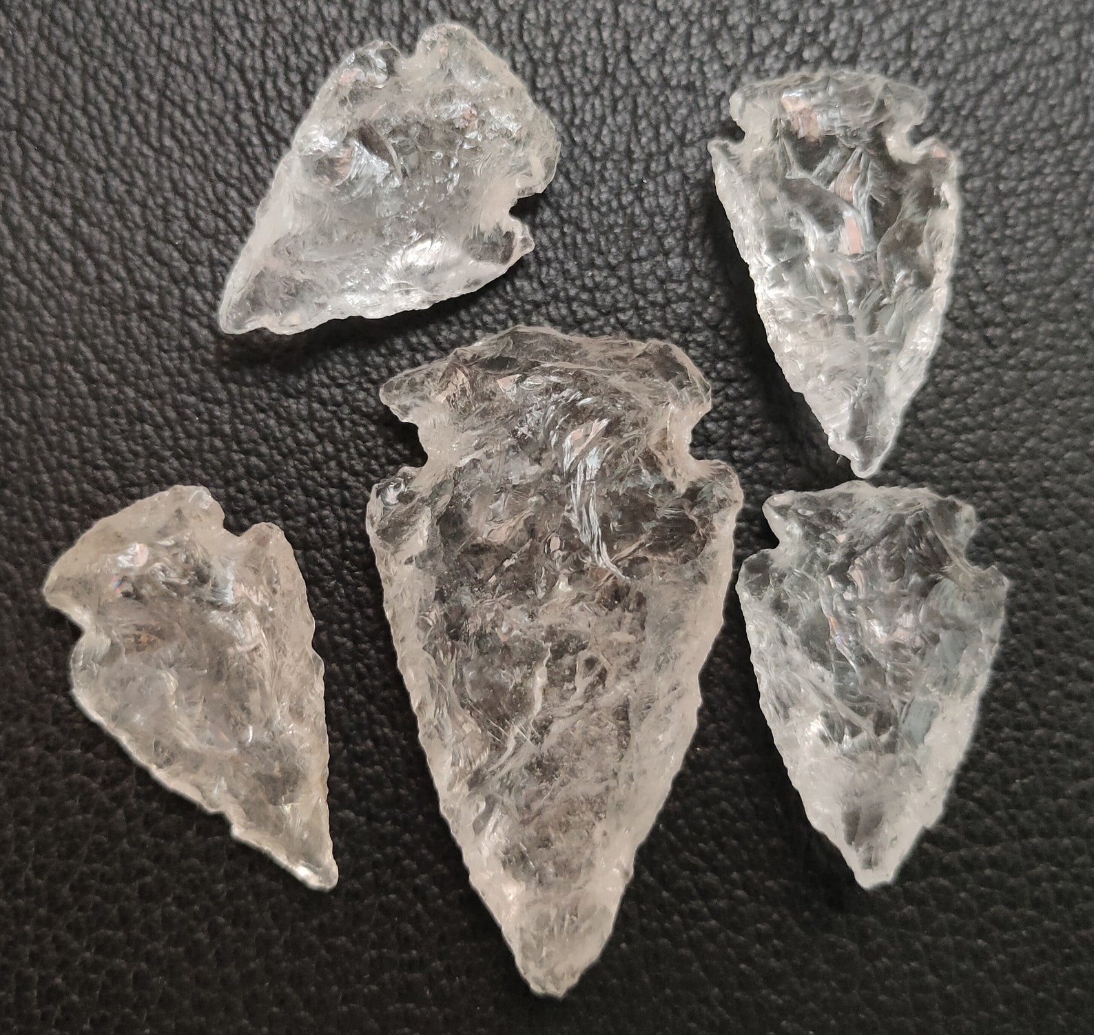 Natural Crystal Quartz Arrowhead Rock Crystal Necklace White Etsy