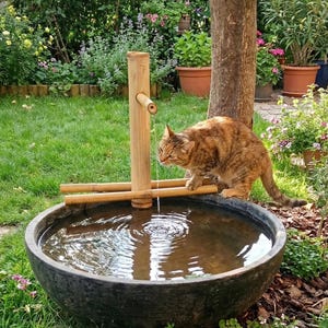 Fontaine zen en bambou faite main - Jeu d'eau intérieur et extérieur de style japonais |