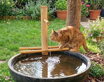 Handgemaakte bamboe zenfontein – waterornament in Japanse stijl voor binnen en buiten |