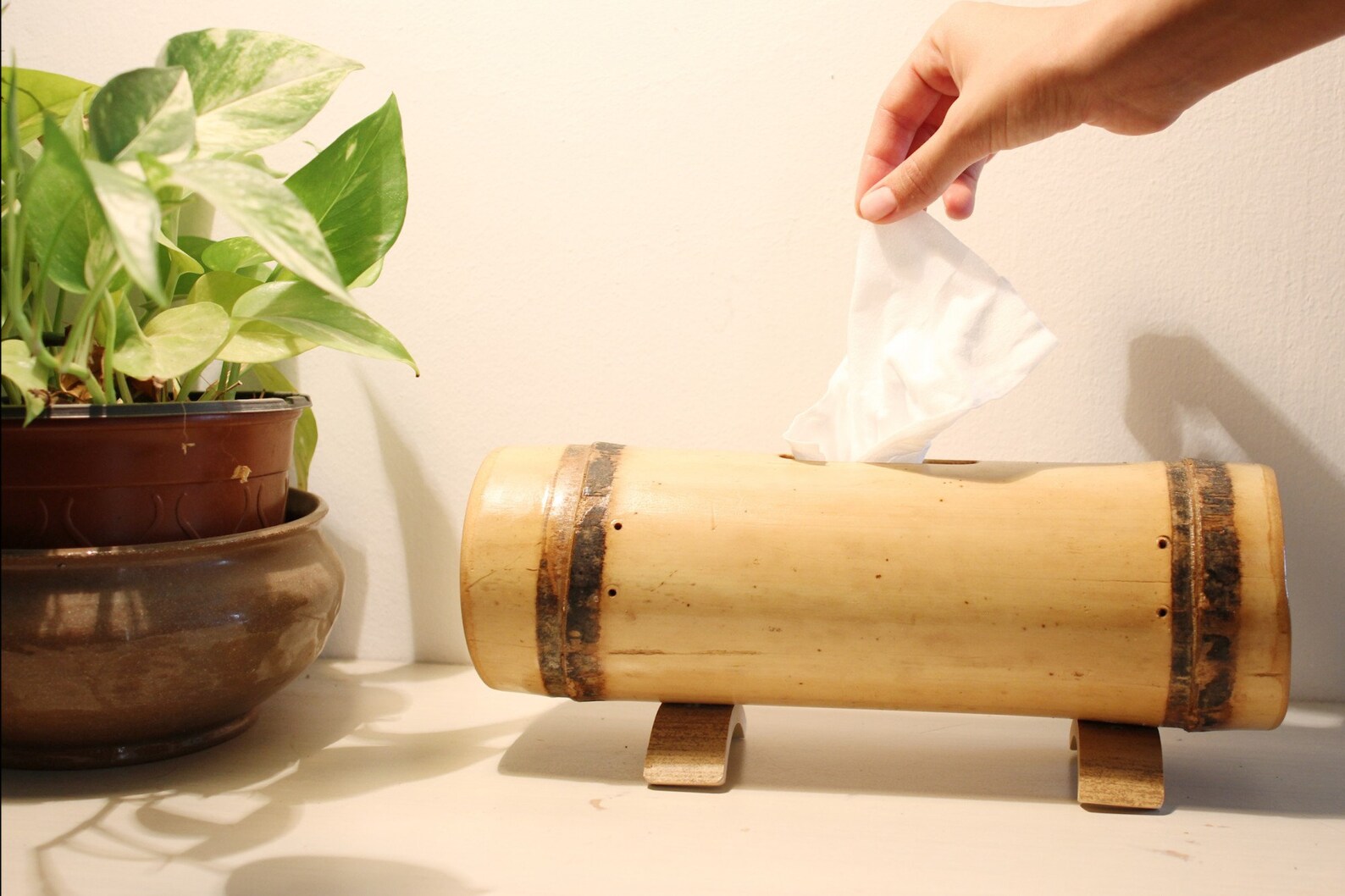Bamboo Paper Towel Dispenser Paper Towel Holder for Home and Etsy