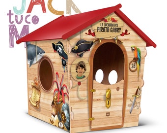 Maisonnette en bois PERSONNALISABLE // Pirate, Dinosaure, Alice, MagicWood // Maisonnette de jardin en bois pour enfants TUCO™ Personnalisable