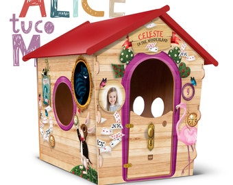 Cabane en bois PERSONNALISABLE // 3 MODÈLES - Sbabby, Alice Wonderland, Puppy // Cabane en bois pour enfants dans le jardin Personnalisable