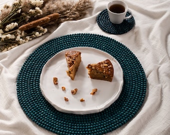 Handmade-Handcrafted Beaded Placemat - Beaded Charger