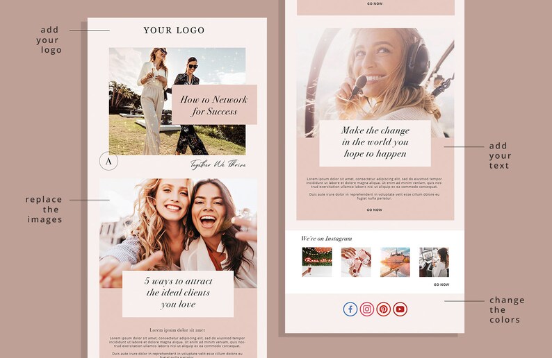 Canva Email Template for Mailchimp Fully Customizable Etsy Australia
