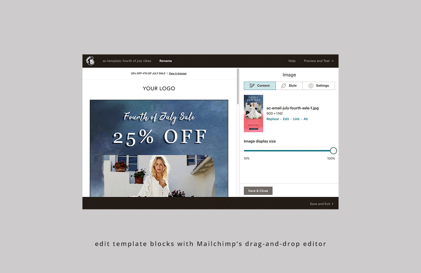 Mailchimp: Fourth of July Email Template Instant Download Mailchimp