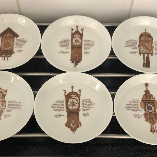 Vintage, Plaques de pâtisserie, Horloge, années 70, Vaisselle, Cuisine, Nutroma, Mitterteich, Porzellan, Objet collector