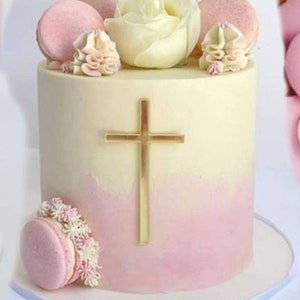 SLIM Acrylic Cross Christening Baptism Confirmation Acrylic Cross Cake decoration