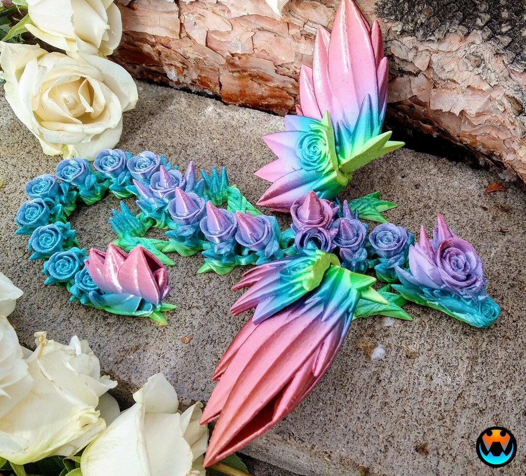 3d Printed Articulating Rose Wing Dragon - Etsy
