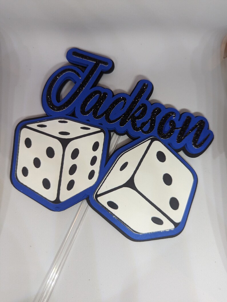 Personalized Name Dice Cake Topper Customized Name Dice Casino Lottery