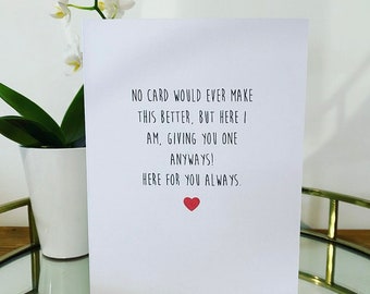 Moral Support Card For Her Or Him Encouragement Card To Morally Support Friend Through A Breakup Breakup Or Divorce Card
