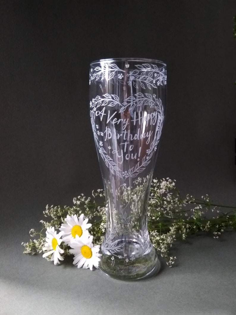 Elegant flower vase with handengraved graceful twigs and Etsy