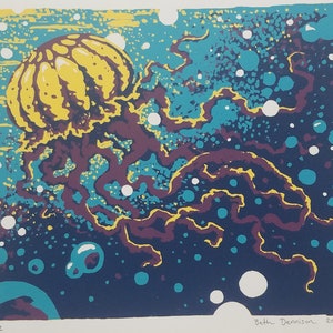 Jellyfish - Hand Pulled Screenprint - Original Art
