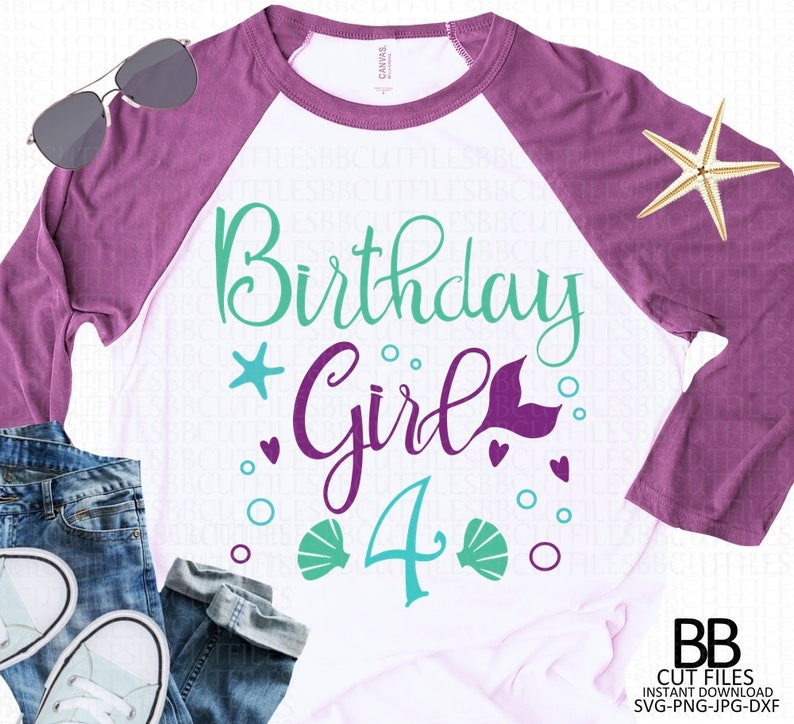 Download Dxf Cricut Silhouette Birthday Girl Svg 4th Birthday Svg Jpg Mermaid Birthday Shirt Design Png 4th Birthday Mermaid Svg Clip Art Art Collectibles Kromasol Com