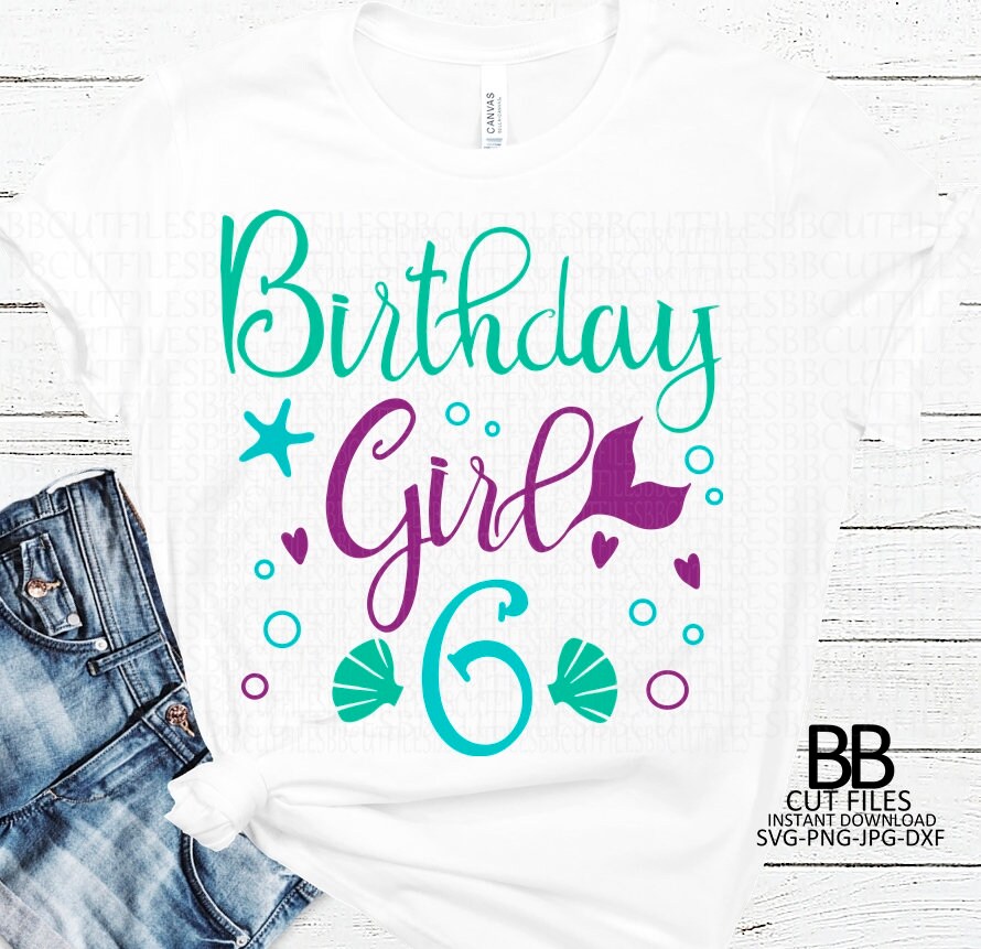 Free Free 68 Mermaid 6Th Birthday Svg SVG PNG EPS DXF File