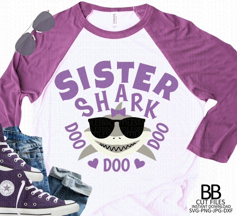 Download Sister Shark Svg Png Jpg Dxf Shark Birthday svg Doo doo | Etsy