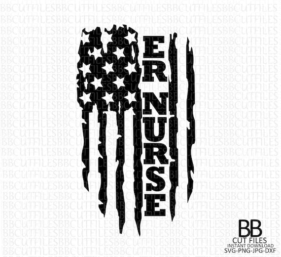 Download Er Nurse Distressed Usa Flag Svgpngjpgdxfemergency Nurse Etsy