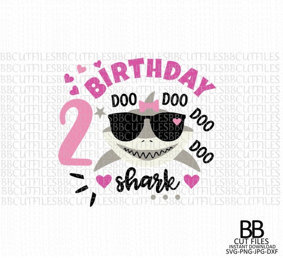 Download Free 2nd Birthday Shark Svgshark Birthday Svgshark Two Year Old Etsy SVG Cut Files