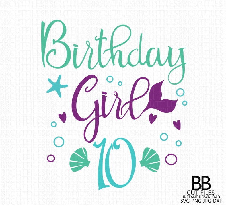 Free Free 84 Happy Birthday Mermaid Svg SVG PNG EPS DXF File