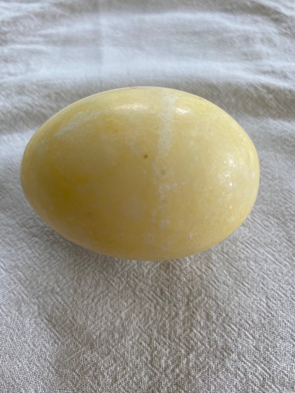 Vintage Yellow Marble Alabaster Egg on a Decorative Gold Tone Etsy